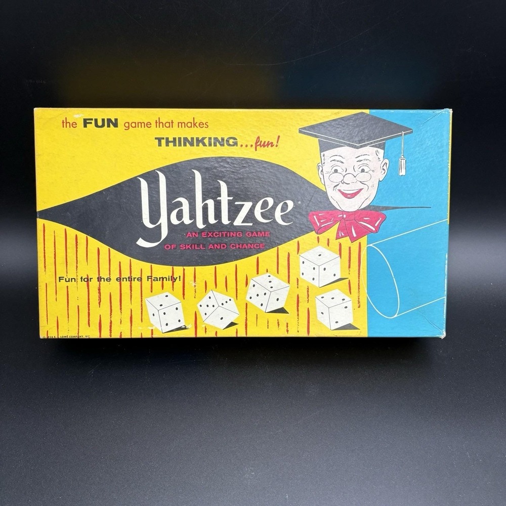 Vtg. 1961 Yahtzee Board Dice Game Original Box No 950. Lowe USA. Family